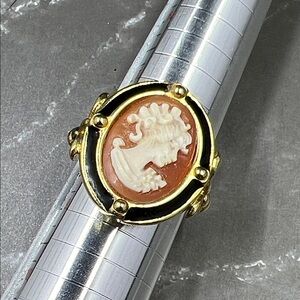 Vintage 1960’s 925 Vermeil Italy Cameo Ring